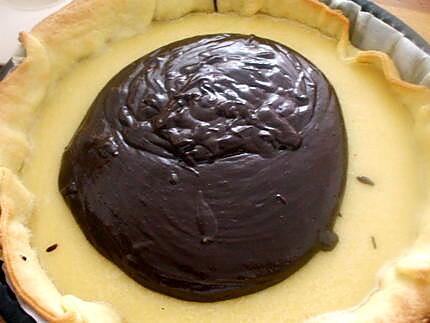 recette Tarte  marbrée...Vanille /Chocolat...parfumée au rhum...