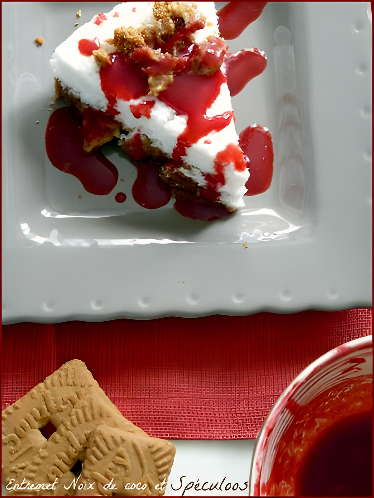 recette Entremet à la noix de coco et Spéculoos