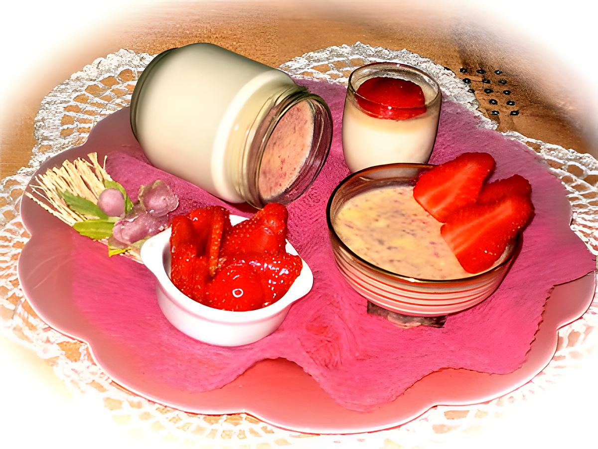 recette YAOURTS GOURMANDS AU CHOCOLAT BLANC AUX FRAISES