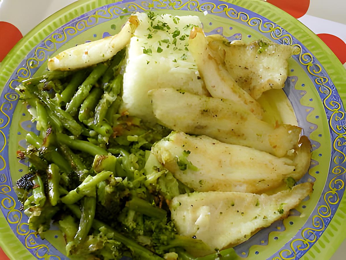 recette filets de perche aux légumes verts
