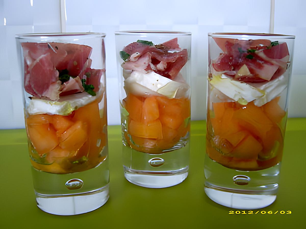 recette verrines melon-coppa