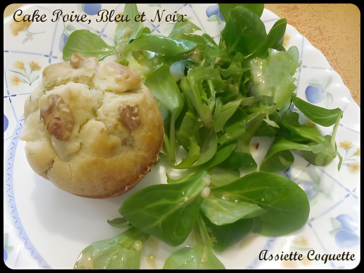 recette Mini cake poire, bleu et noix