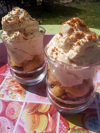 recette Verrine de pommes tatin aux speculoos à la chantilly de speculoos