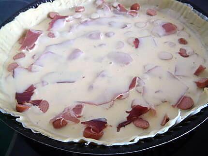 recette Quiche aux knackis et jambon cru