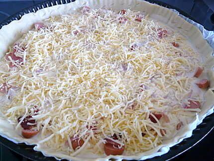 recette Quiche aux knackis et jambon cru