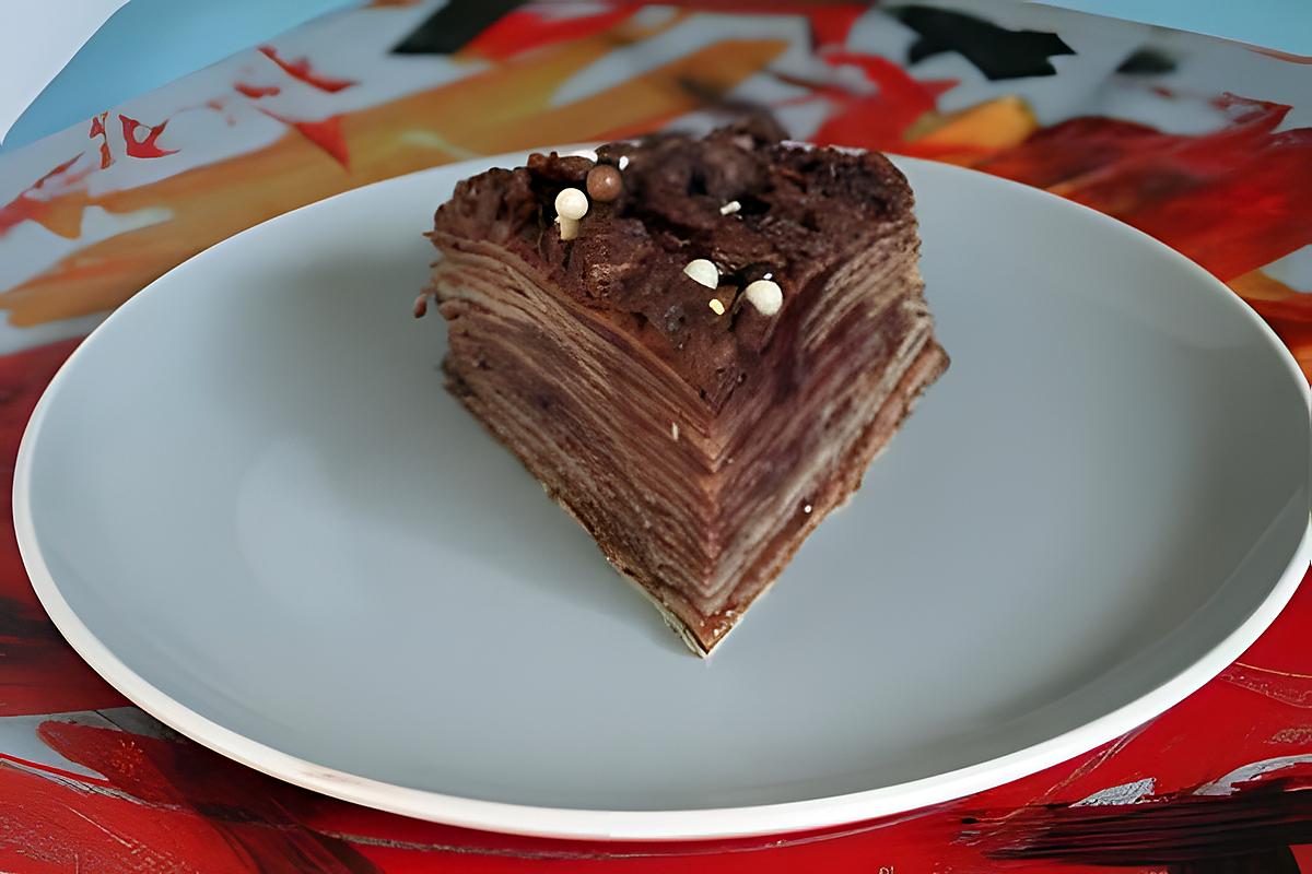 recette Gâteau Mille Crêpes Framboise CHocolat ( Anniversaire)
