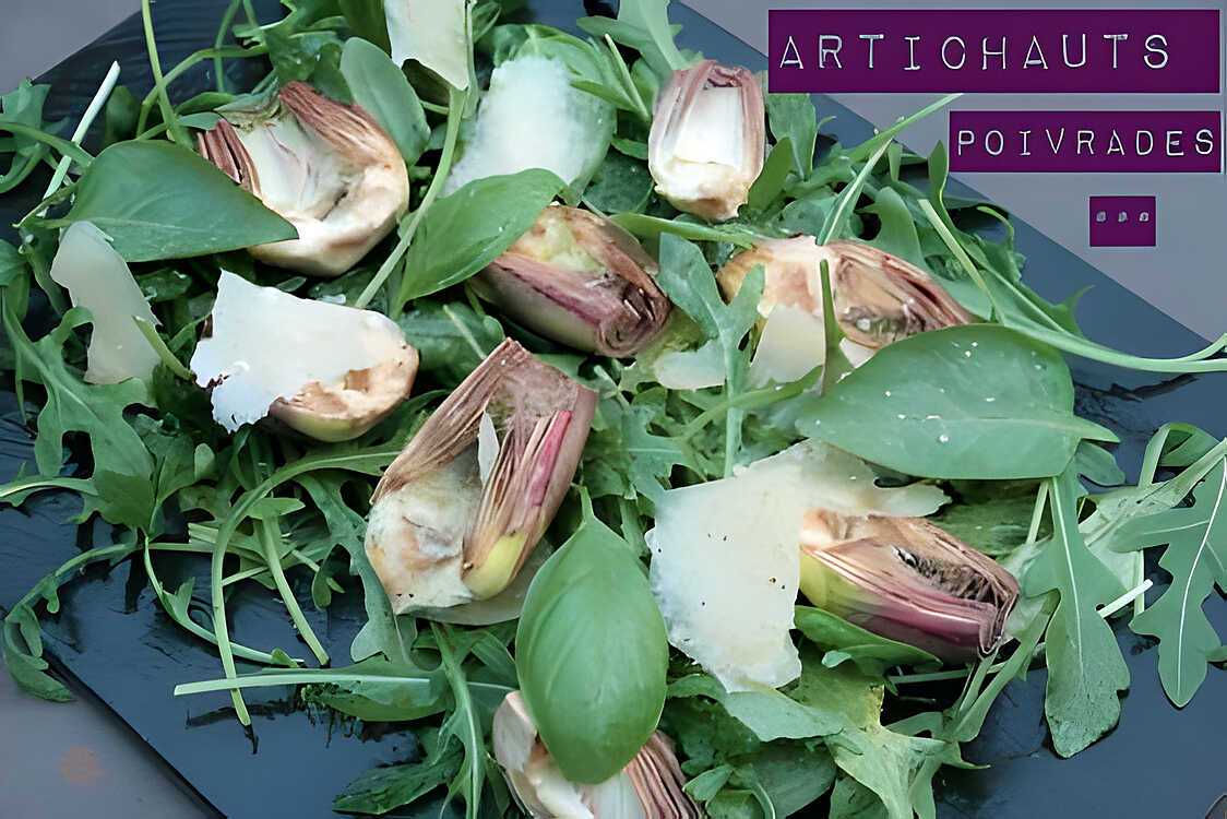 Recette de Salade d’Artichaut violet cru dit poivrade, parmesan & basilic