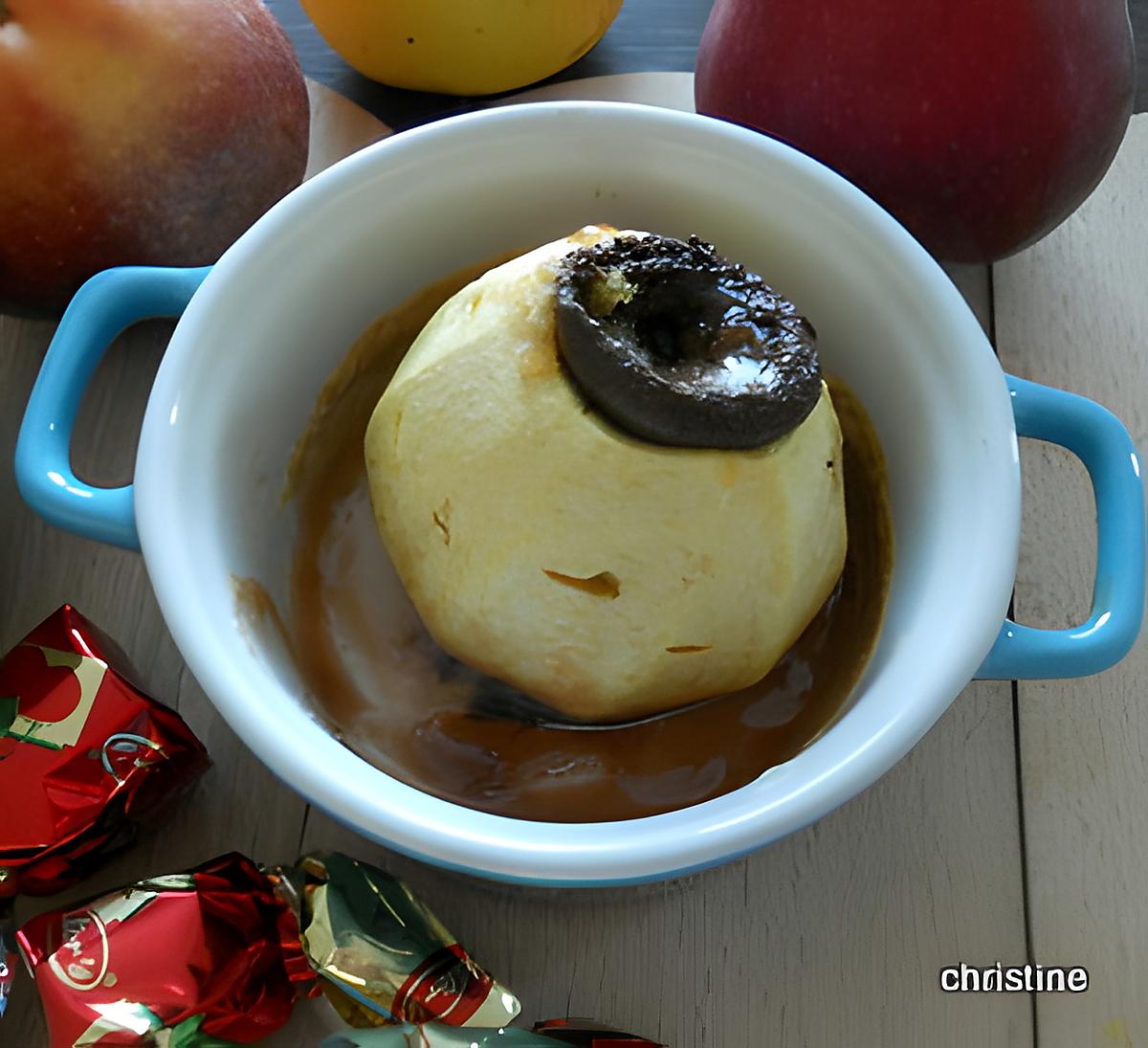 recette Pomme au four farcie aux bouchées aux griottes