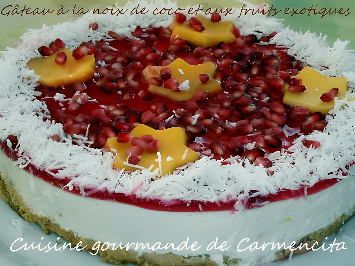 recette Gâteau à la noix de coco et aux fruits exotiques