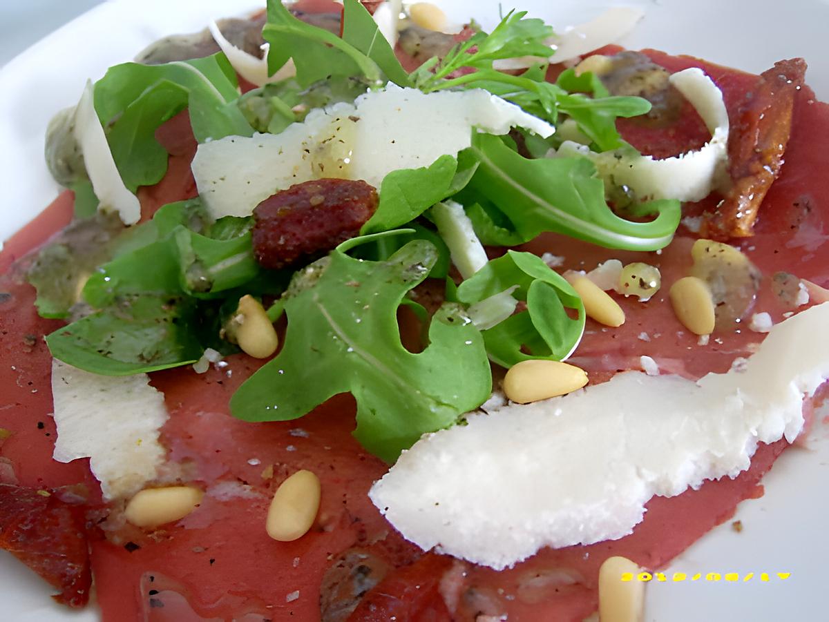 recette carpaccio de boeuf à l'italienne