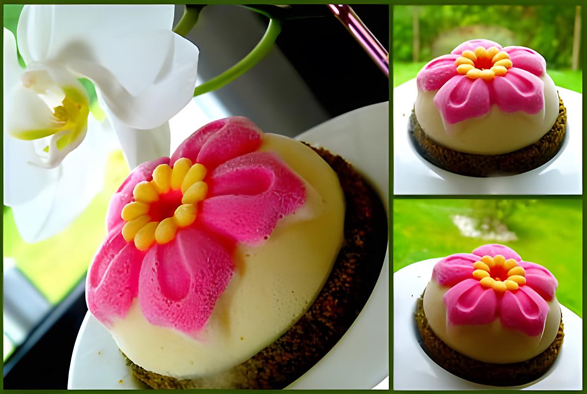 recette Cheesecake Ylang Ylang sur son biscuit aux macarons