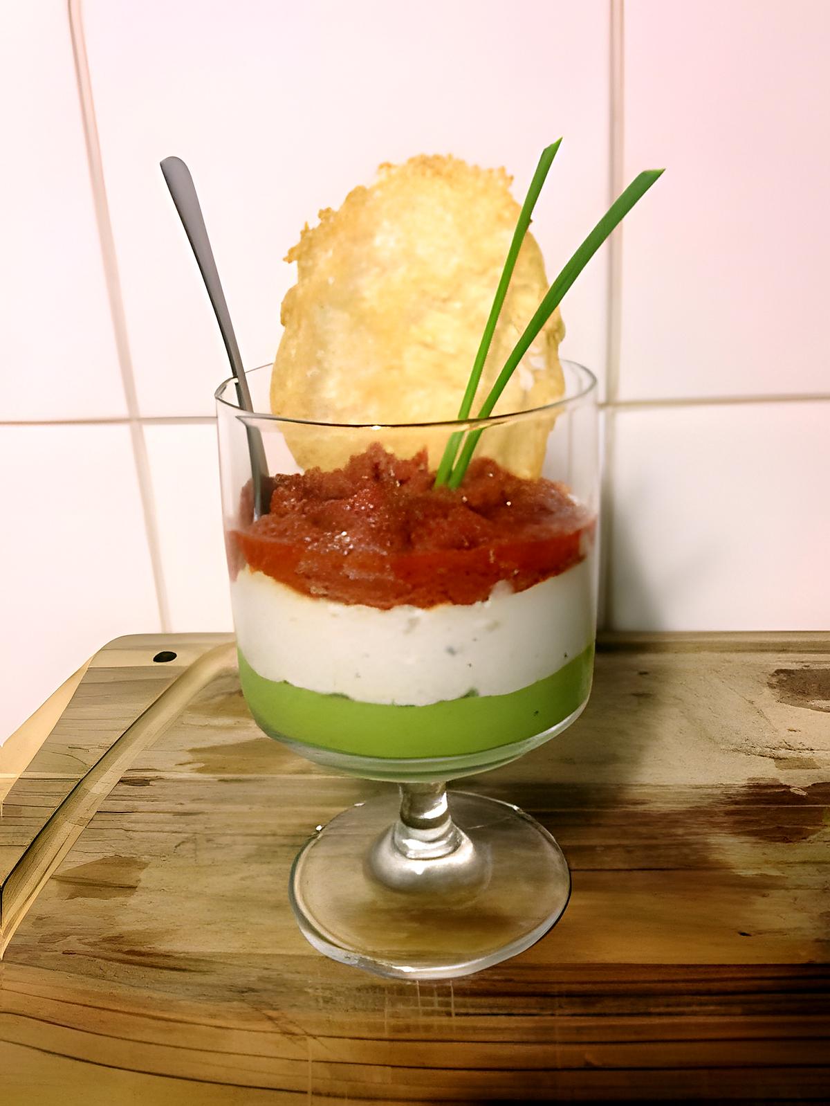 recette verrine tomate séchée st maure de touraine avocat