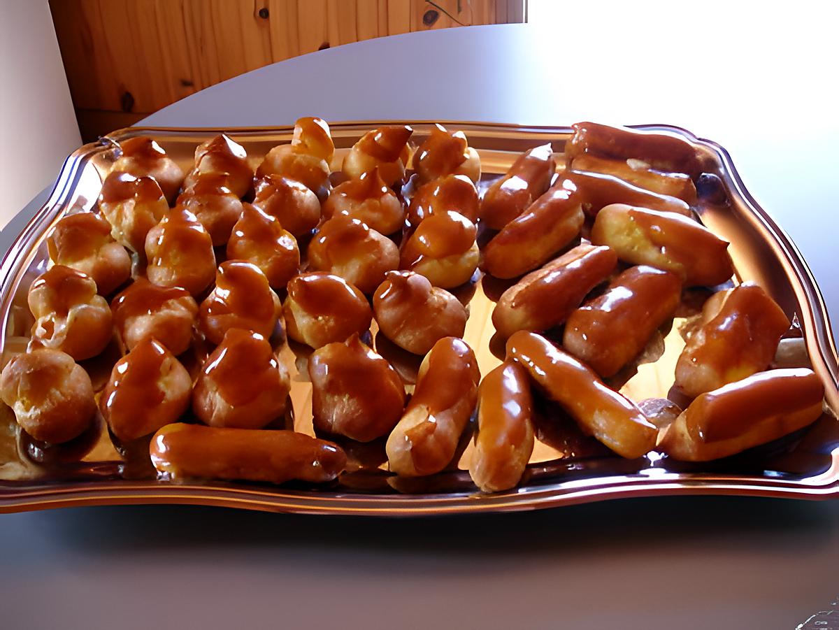 recette choux à la crème pâtissière et caramel au beure salé