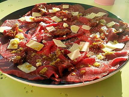 recette Carpaccio de boeuf (voyage en italie)