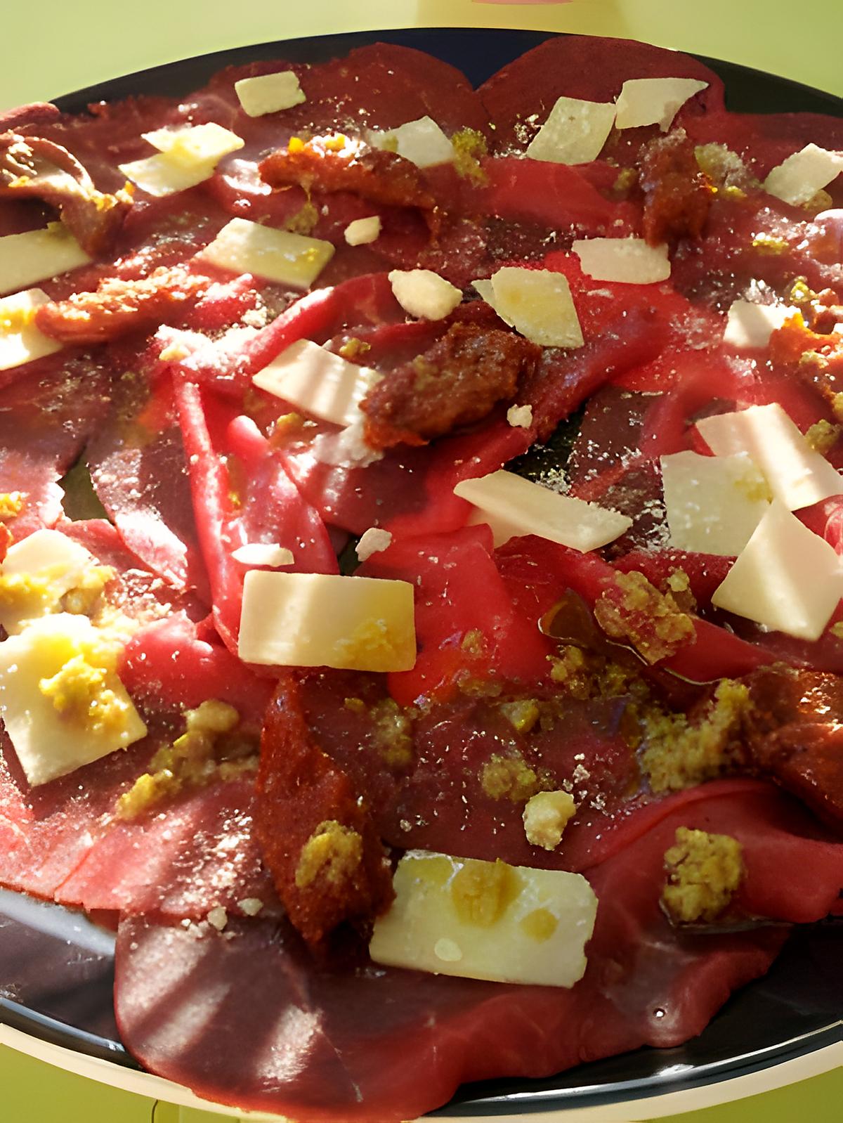 recette Carpaccio de boeuf (voyage en italie)