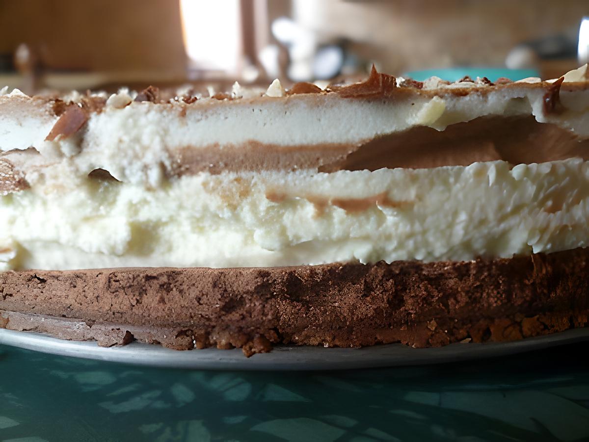 recette Gâteau aux trois chocolats et son craquant de praliné.