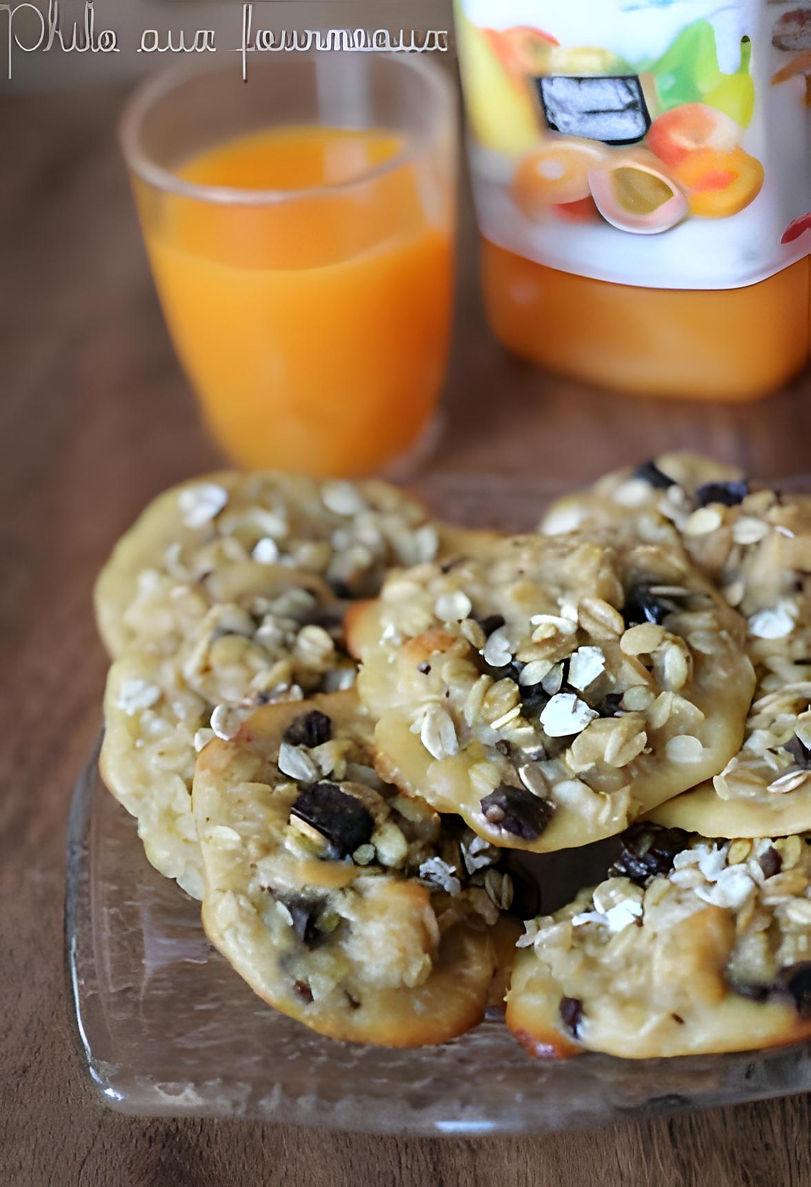 recette Cookies aux flocons d'avoine & au chocolat