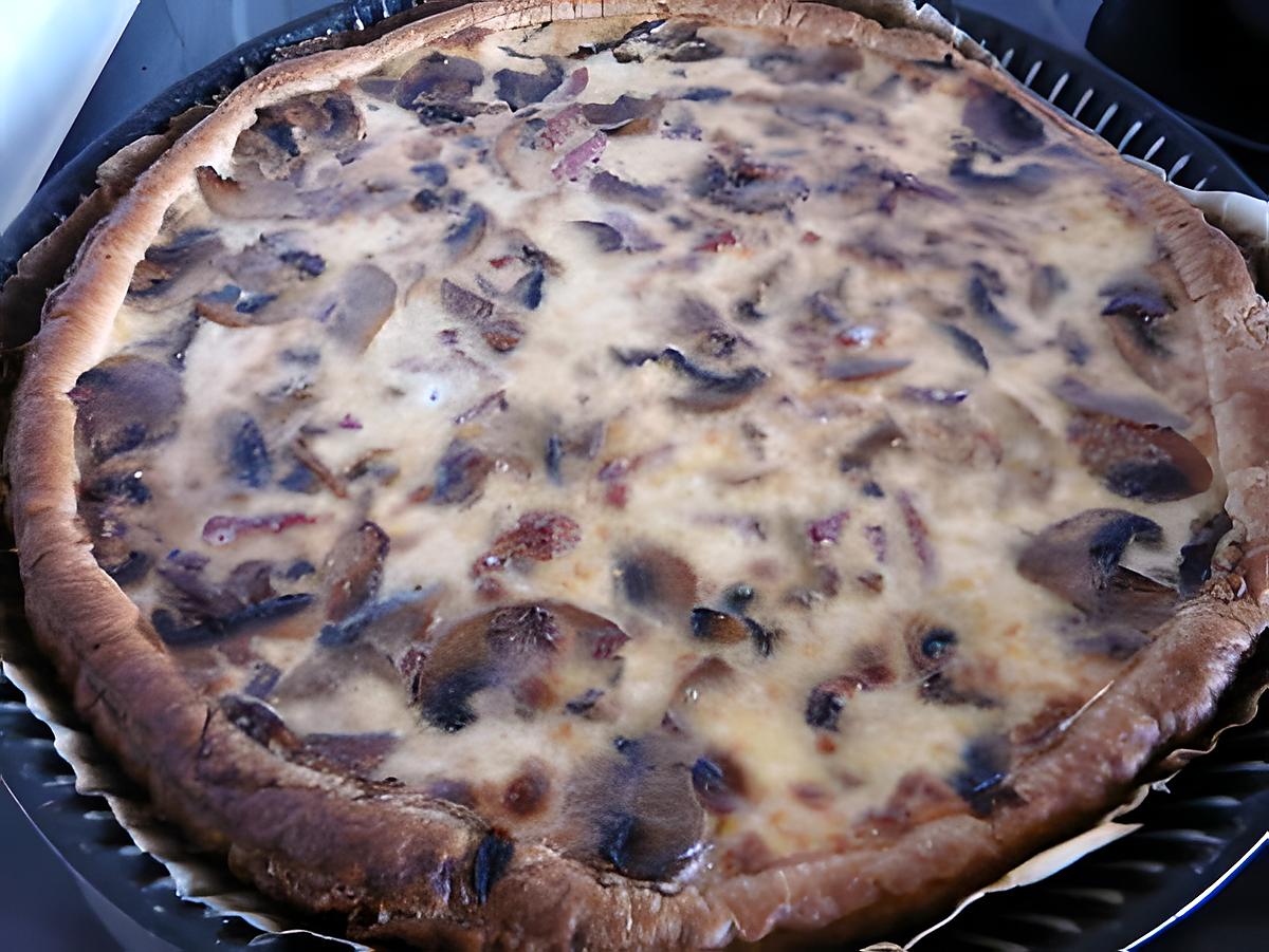 recette Quiche aux champignons et lardons