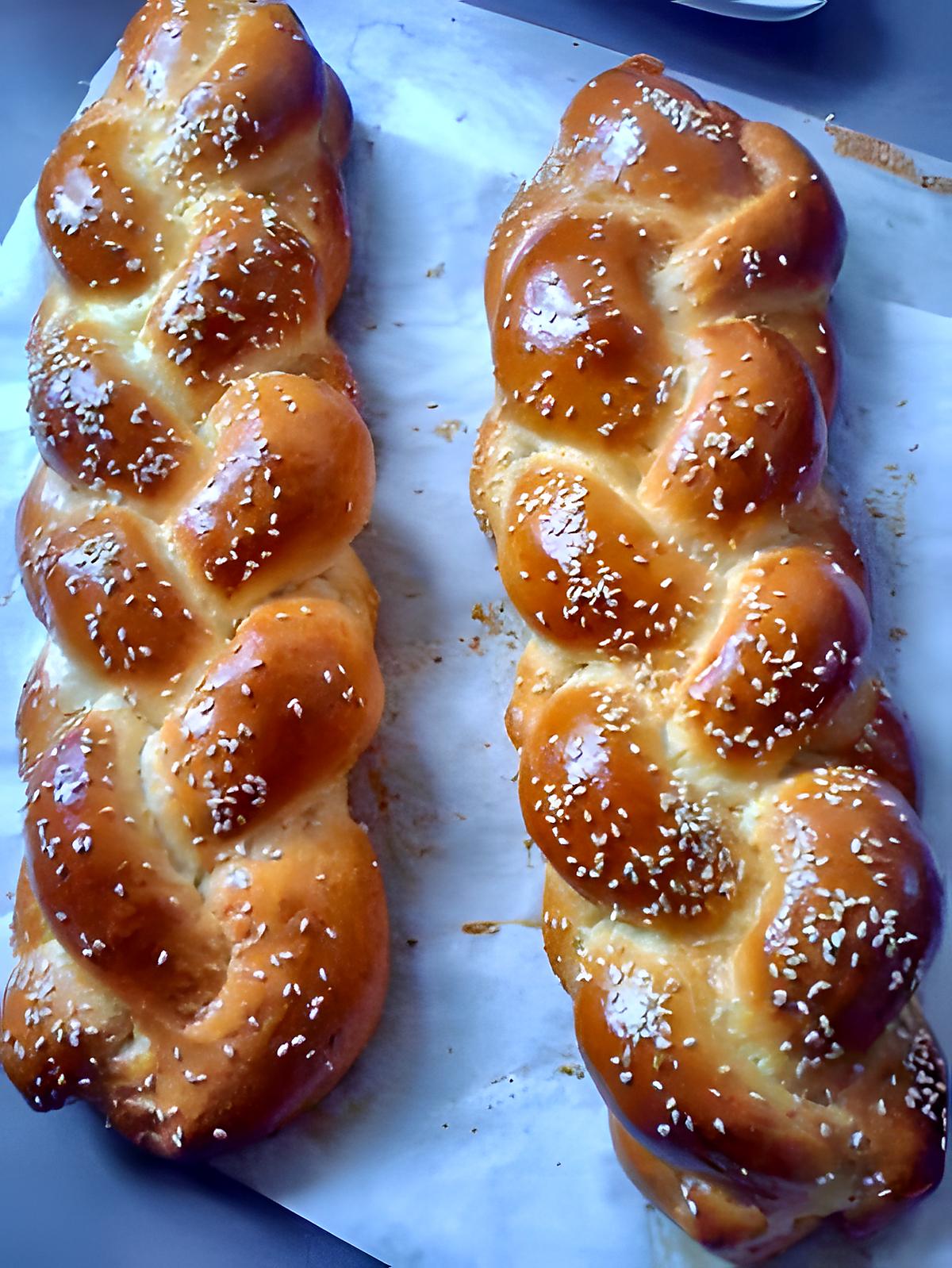 recette pain Brioché tréssé "Hallat"