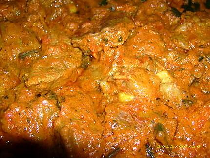 recette curry d'agneau aux aubergines