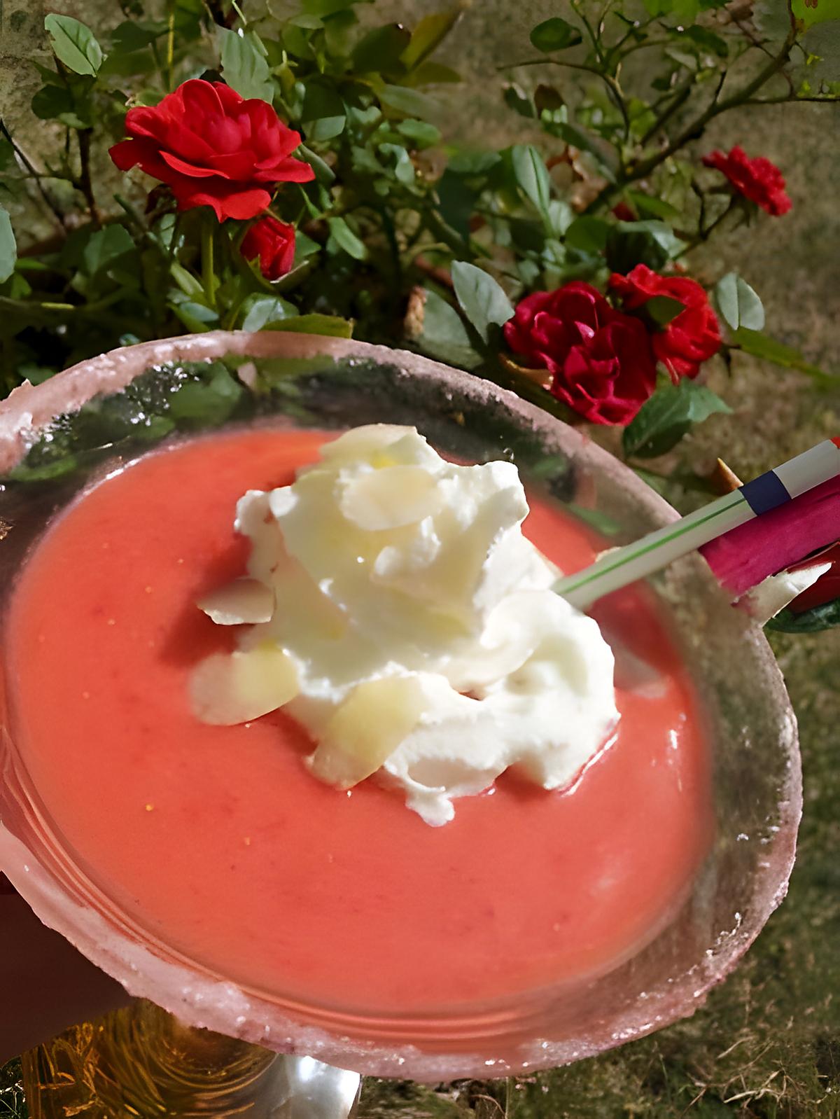recette Velouté de fraises et sa chantilly au nougat