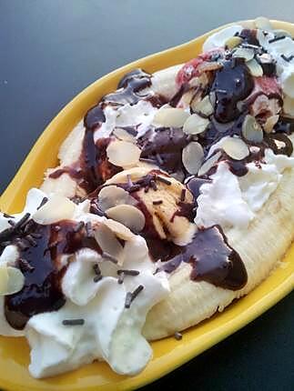 recette Un amour de dessert ,BANANA NA NA NA NA BANANA SPLIT au nutella