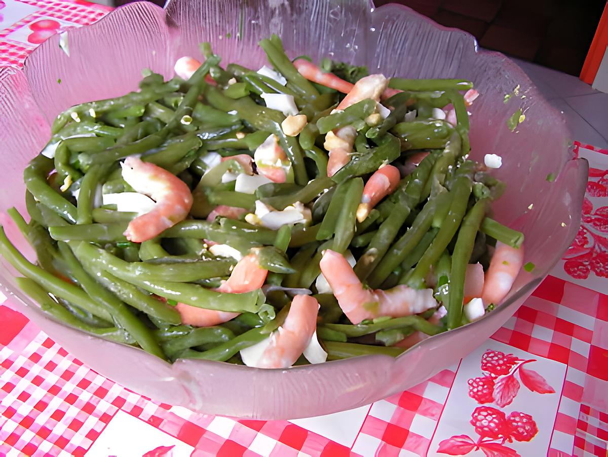 recette Salade de haricots verts aux crevettes