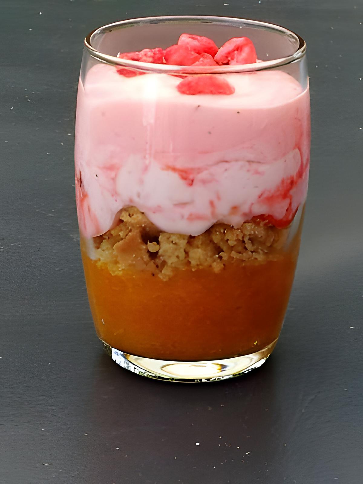 recette Verrine abricots et pralines rouges