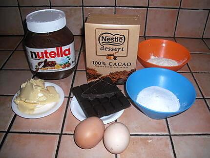 recette Moelleux au chocolat coeur nutella