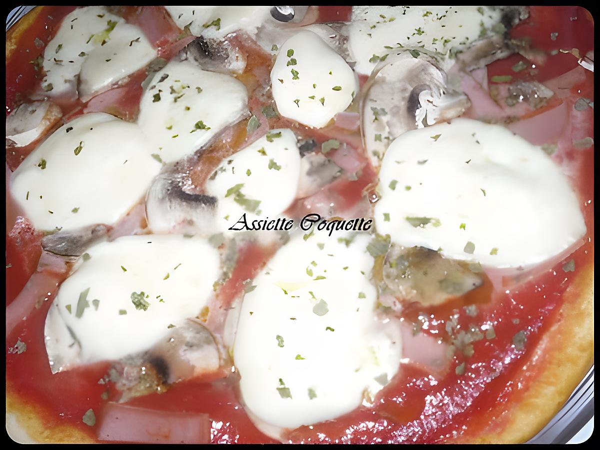 recette Pizza Reine (jambon-champignon-mozza)