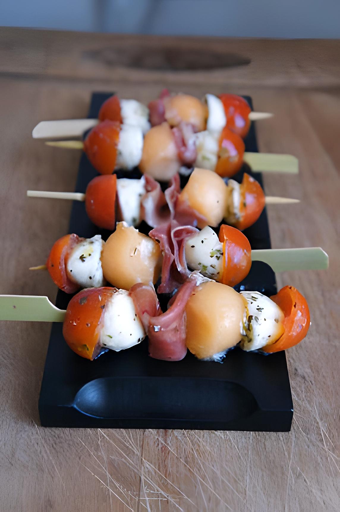 recette Minis brochettes apéritives