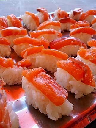 recette Sushi nigiri au saumon