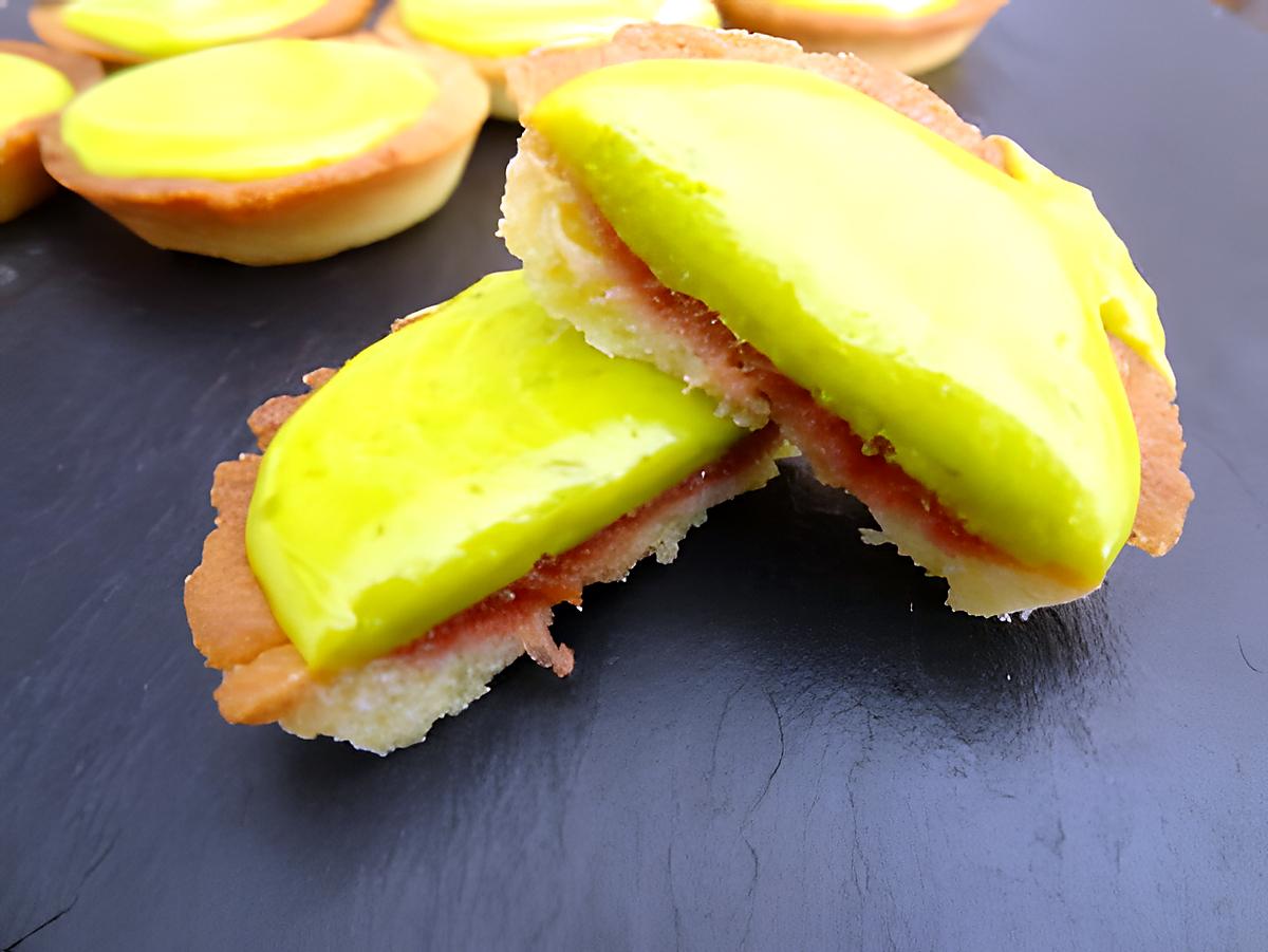 recette Tartelettes en habit rose et vert ( pistache-cerises)