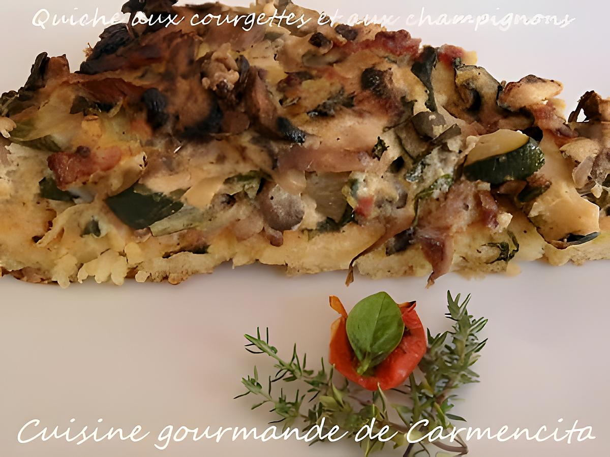 recette Quiche aux courgettes et aux champignons