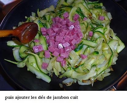 recette Tagliatelles de courgettes au jambon