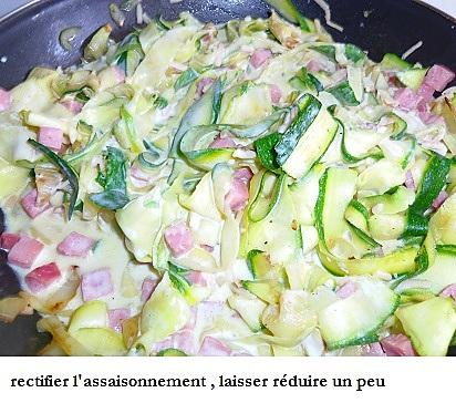 recette Tagliatelles de courgettes au jambon