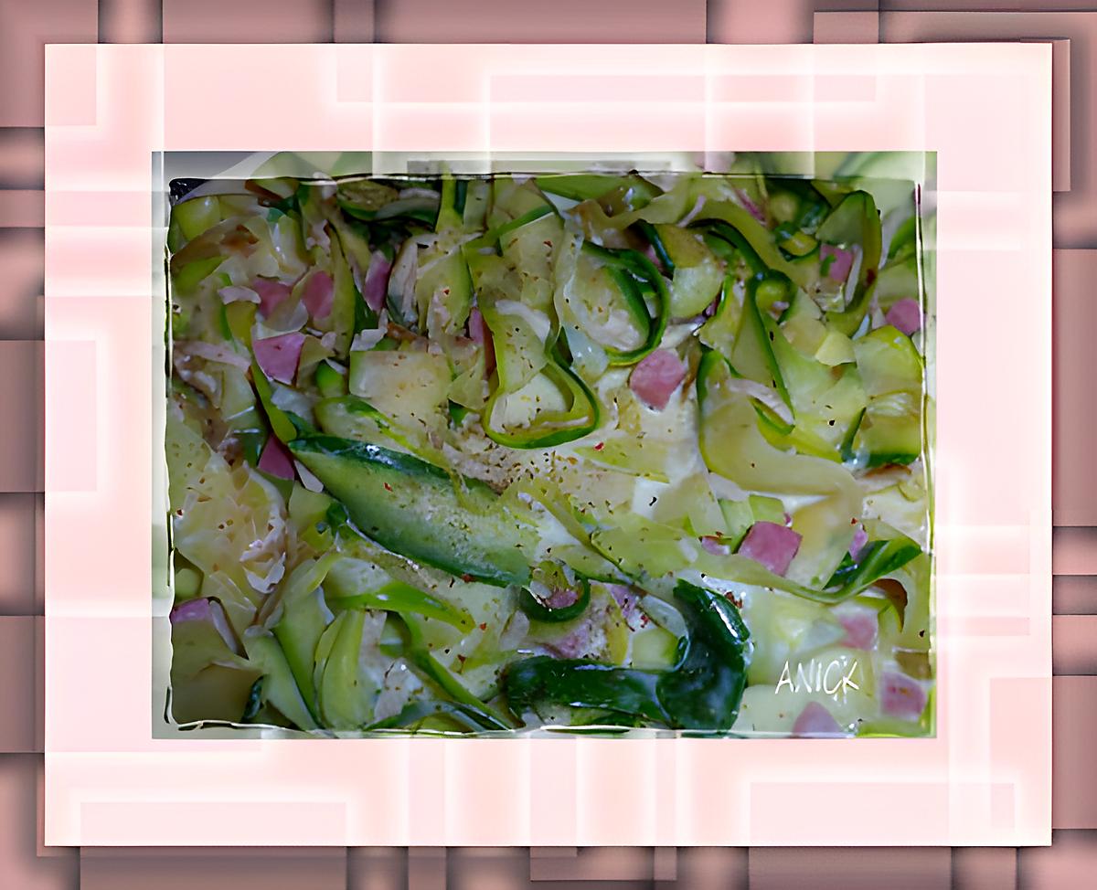 recette Tagliatelles de courgettes au jambon