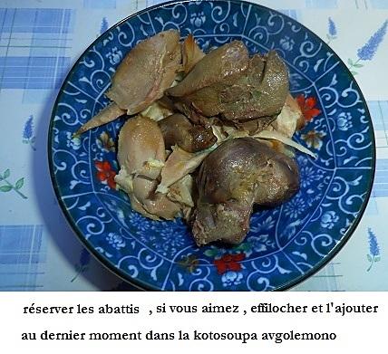 recette Soupe de poulet ( kotosoupa avgolemono ) à ma manière et son accompagnement