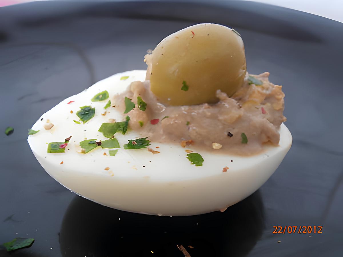 recette oeufs farcis à la crème d'anchois