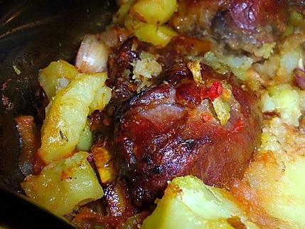 recette Joues de porc et pommes de terre confites au four