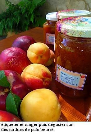 recette Confiture de nectarines et abricots aux amandons