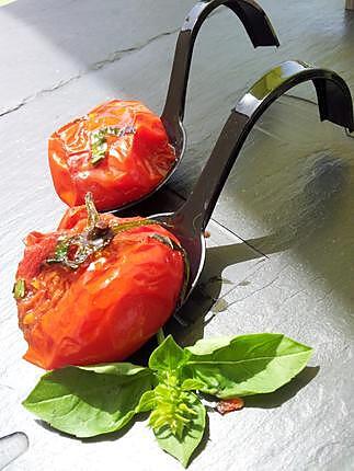 recette Tomates rôties au basilic