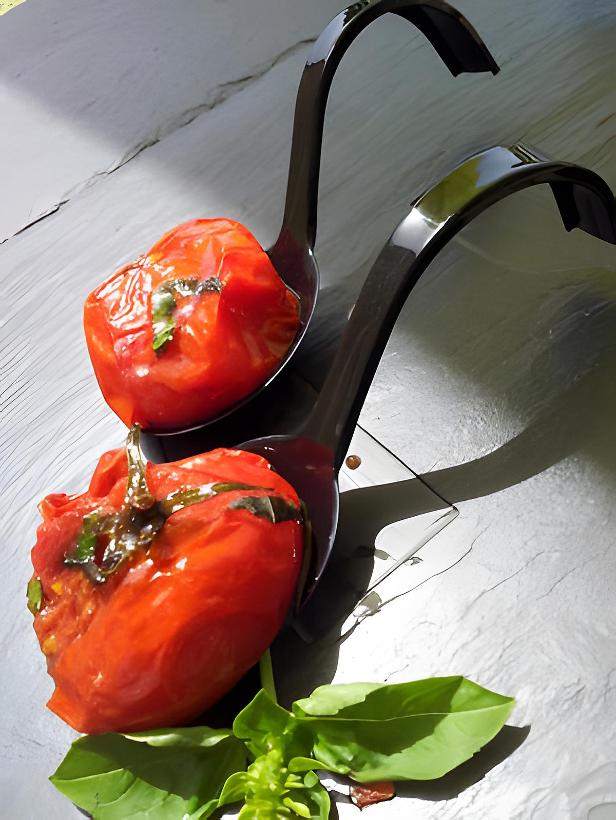 recette Tomates rôties au basilic