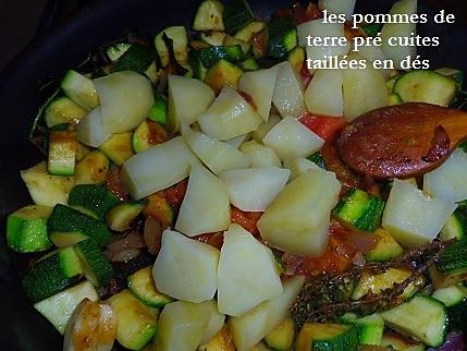 recette Fricassée de courgettes - pommes de terre  au curry et à la menthe