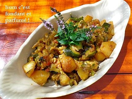 recette Fricassée de courgettes - pommes de terre  au curry et à la menthe