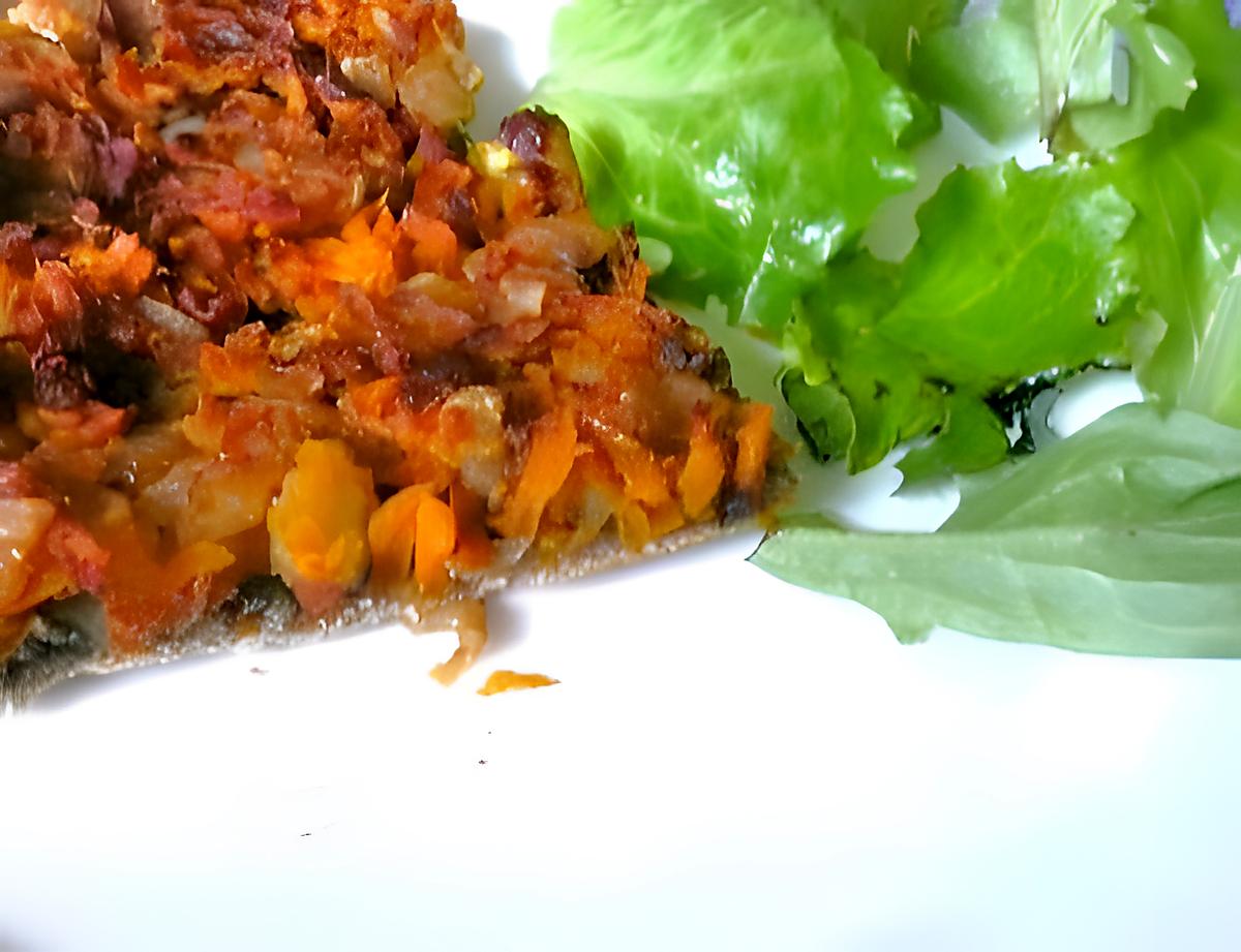 recette Tarte carotte, oignon et tapenade