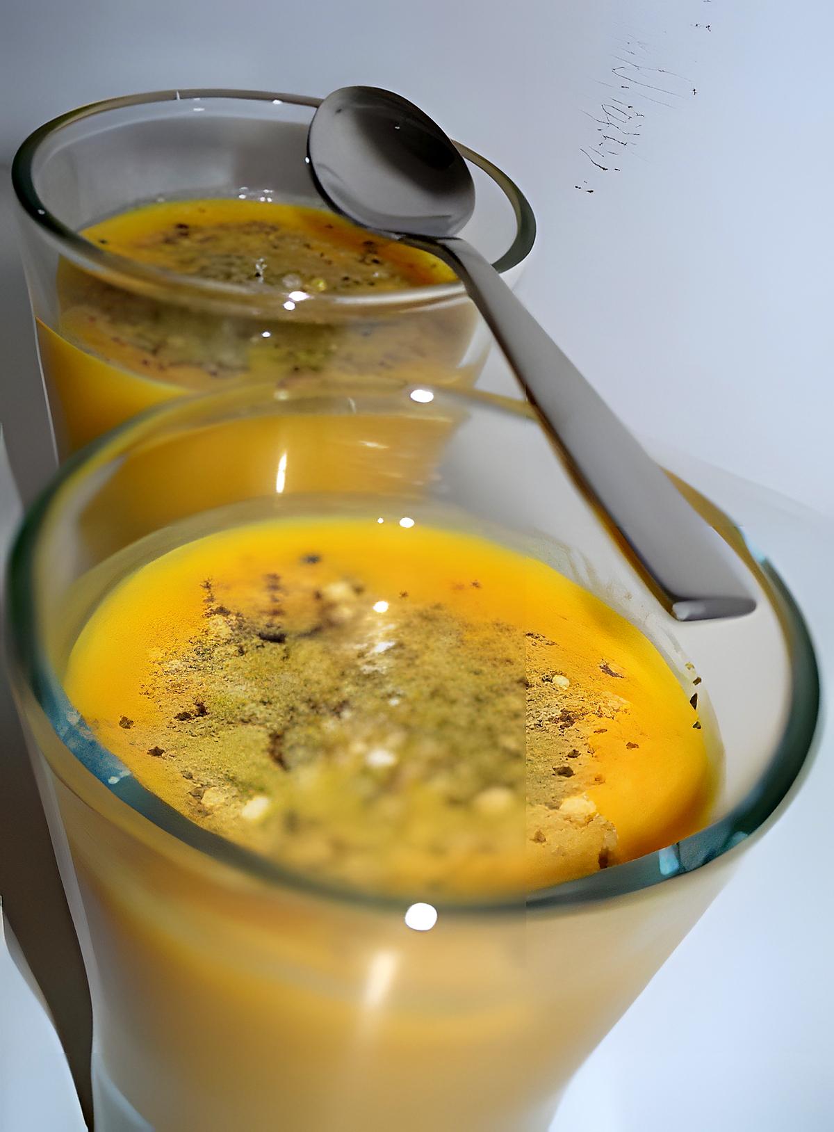 recette Velouté froid de carottes à l'orange et au curry