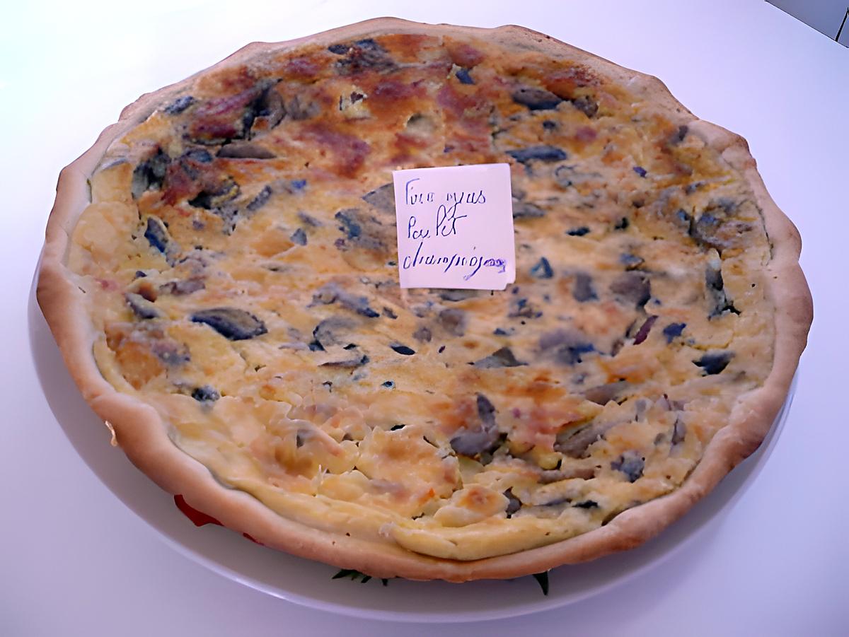 recette Quiche foie gras/poulet/champignons