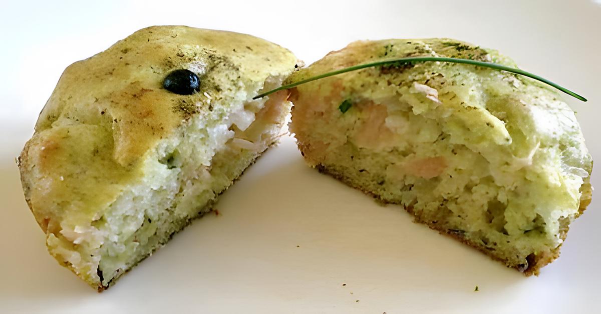 recette Muffins au saumon, fromages, poire et ciboulette.