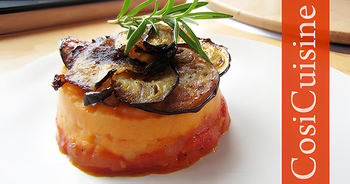 recette Parmentier de patate douce, tomate et aubergine